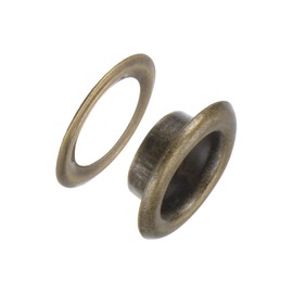 Kozelo Grommets Kit 100set-[10mm 7/16" Hole] Metal Eyelets Grommet Tool for Scrapbooking Clothes DIY Project Use, Tiny Grommet, Bronze