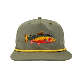 Trailwaters Snapback Fishing Hat – Adjustable Trucker Cap for Men – Lightweight Breathable Polyester Hat with Embroidered Trout – Outdoor Hat for Fishing, Hunting - Colorado River Cutthroat Trout