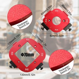 Pack of 2 Radius Jig Router Stencils Corner, 4 in 1 Radius Quick Device for Woodworking R10 R15 R20 R25 R30 R35 R40 R50 Radius Routing Templates for Woodworking DIY