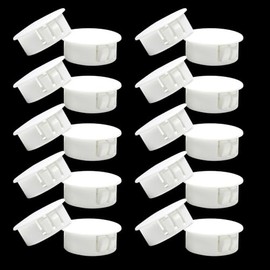 Tapón de plástico blanco de 25 mm para orificio redondo, tapa de agujero de tornillo de puerta a presión, tapones de cierre para gabinete de cocina, muebles de cocina, caja eléctrica