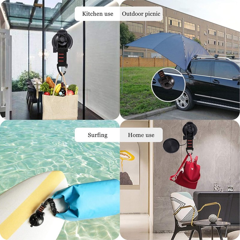 INMORVEN Suction Cup Hook, Improved Car Camping Accessories, Suction Hook,