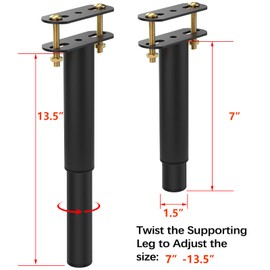 POROHOM 6PCS (7"-13.5") Adjustable Metal Bed Frame Support Legs, Bed Frame Center Slats Heavy Support Leg,Extra Durable Furniture Cabine Sofa Slats Metal Steel Feet Replacement Parts