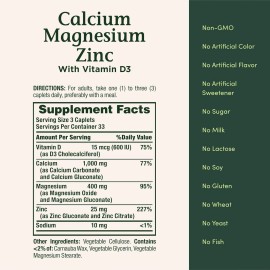 Nature’s Bounty Nature's Bounty Calcium Magnesium & Zinc with Vitamin D 100 Caplets