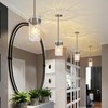 Brushed Nickel Pendant Lights Kitchen Island 4.72" Hammered Glass 2