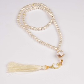 Set of 30 Muslim Tasbeeh 99 Beads, Muslim Gift, Prayer Beads Tasbih, Islamic Eid Ramadan Gift (Multicolour White)