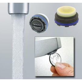 Cache Coin Slot Faucet Aerator Hidden Aerated Stream flow Rates for Kitchen Bathroom Male Standard/Junior Small Sizes (Yellow 2.2 gpm, Junior Male)