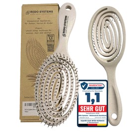Ri|Do Systems Hair Brush Made of Organic Wheat Straw without Pulling for Women, Men & Children, Hair Brush, Detangling Brush, Anti-Brush, Paddle Hair Hairbrush, for Long Thick or Curly Hair (Sand