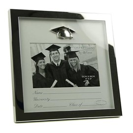 Shiny Silverplated Graduation Frame with mount 6" x 4"