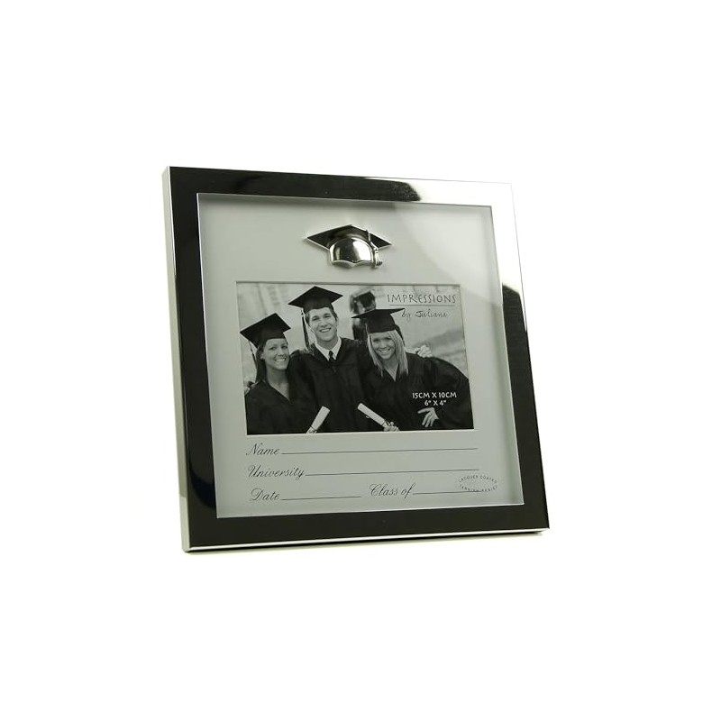 Shiny Silverplated Graduation Frame with mount 6" x 4"
