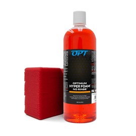 Optimum Hyper Foam ONR Rinseless Foaming Car Wash Soap and Big Red Sponge Car Cleaning Kit – Rinseless Car Wash with Foam and Polymers (32 oz.)
