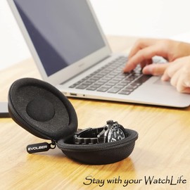EVOLBER Single Watch Carrying Case, cool black, Modern
