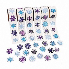 600 - Snowflake Stickers - 6 Assorted Rolls Scrapbook Crafts Christmas Stickers