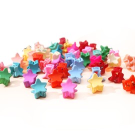 Pack of 50 Mini Hair Clips for Girls Women Colourful Stars Cute Small Hair Clips