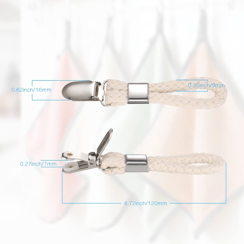 6 pcs Towel Clips, Metal Tea Towel Hooks with Woven