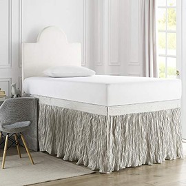 Crinkle Bed Skirt Twin XL (3 Panel Set) - Silver Birch