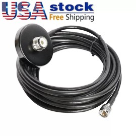 Unbranded 1 Pack SO239 Magnet Mount Base With Mini-UHF Plug & 5M RG-58 Cable Mobile Radio
