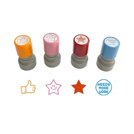 Pack of 4 Self-Inking Stamps for Teachers BOYIDEW Classroom Rubber Stamps Teacher Review Grading Stamps Photosensitive Stamps Education - Multicolor
