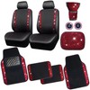 CAR PASS Rhinestone Red Bling Diamond Car Seat Covers Leather