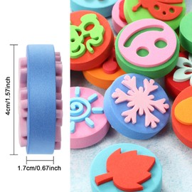 Outus 24 Pcs EVA Painting Sponges Foam Painting Stamper Double-Side Sponge Stamper for Kids Toddlers Early Learning and Crafts DIY, Assorted Shapes