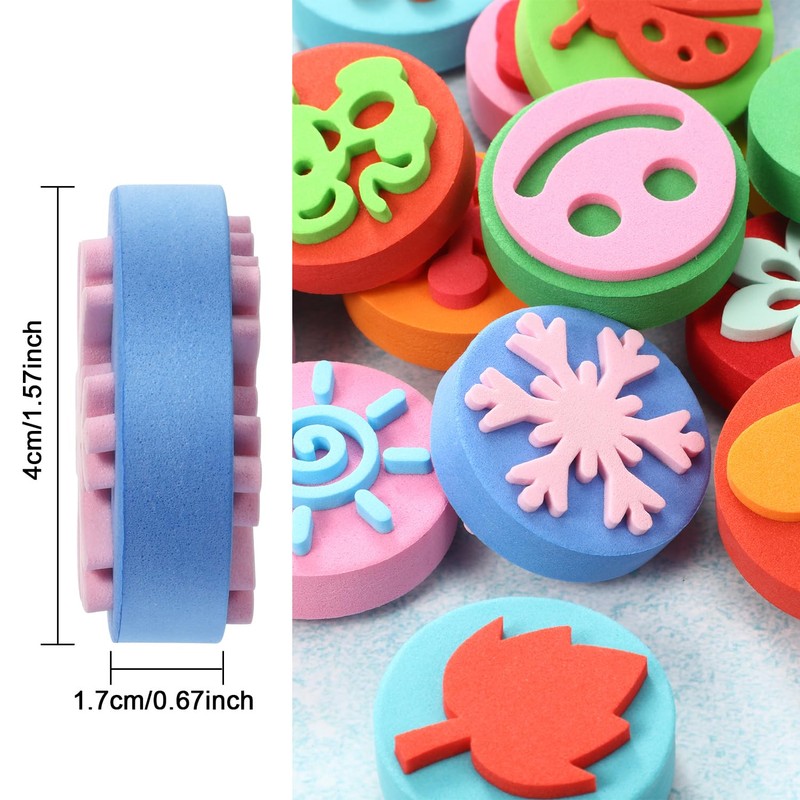 Outus 24 Pcs EVA Painting Sponges Foam Painting Stamper Double-Side