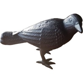 NACH Cast Iron Crow Statue, Head to Side Raven, Large Garden Statues, Crow Garden Sculpture, Bird Figurines Home Decor, Crow Decor, Raven Decor, Black Bird Statue, 4 x 11 x 6.5 inches, JS-90-7115