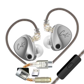 Zengli Kz Castor Auriculares de Alta fidelidad 2 Armadura Equilibrio tunable Alta Gama dinámicos Auriculares (Bajos mejorados) (Plateado,con micrófono,dac)