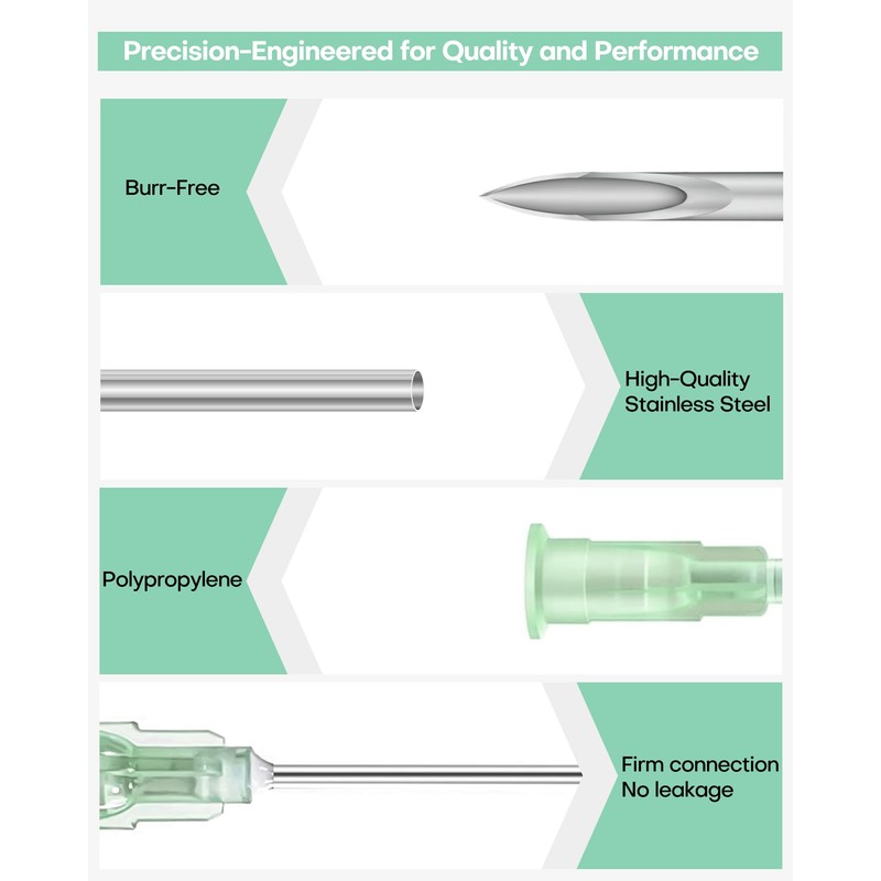 100 Pack 32G 4MM/0.15 Inch Needle for Lab Measuring, Individually