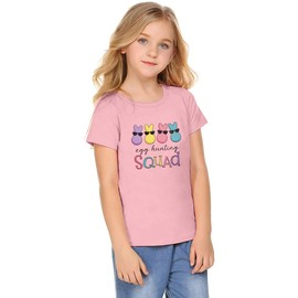 Toddler Easter Shirt Funny Egg Hunting Squad Shirt Bunny Eggs Sunglasses Matching Group Unisex T-Shirt Easter Rabbit Tops