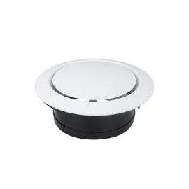 6 Inch Soffit Vent, ABS Round Adjustable Air Vent Cover for Living Ceiling Room, Attic, Bathroom, Kitchen, Ventilation Use, White - Opening Size 5.66" (6 Inch Soffit Vent-1P)