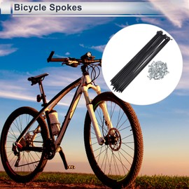RATCHROLL 1 Set Universal Bicycle Spokes 13G 215mm Length Bike Wheel Spokes Nipple Black 45 Steel