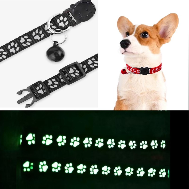 3 Pack Reflective Cat Collars with Bells & Quick Release