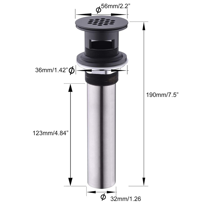 MIFULY Vessel Sink Drain, 19 Holes Grid Drain Strainer Assembly