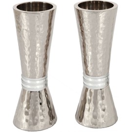 Conical Shaped Hammered Candlesticks/Silver Rings …