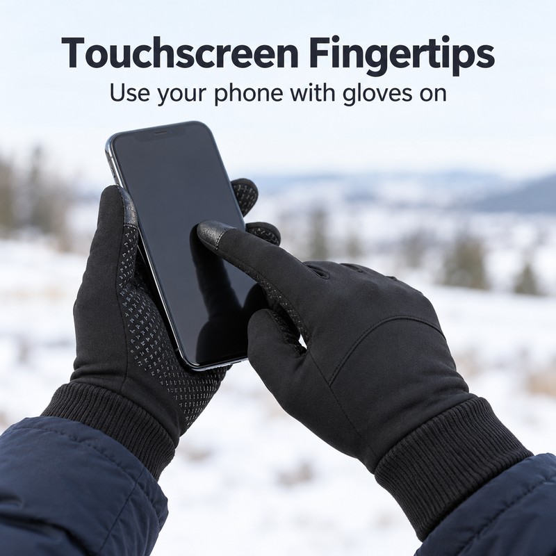 Touchscreen Winter Gloves for Men and Women – Thermal Windproof