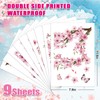 Whaline 9 Sheets Cherry Blossom Floral Window Clings Spring Glass