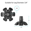 Cane Tips 6 Support Rubber Walking Cane Tips 3/4 Inch