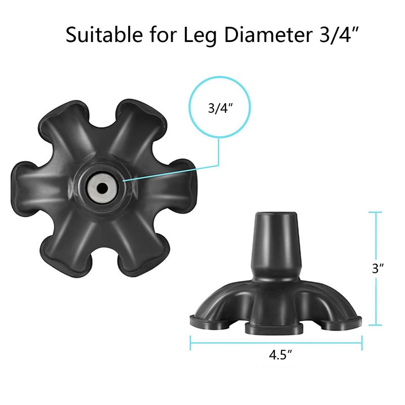 Cane Tips 6 Support Rubber Walking Cane Tips 3/4 Inch