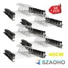 SZAOHO®️ Ganchos Perchas Con Pinzas Pantalón Acero Inox 50 Pzas 40cm Plateado