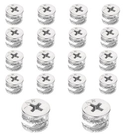 16 pieces furniture connectors, 15 x 12 mm, worktop connector, furniture connector, cabinet connector, zinc alloy, eccentric connector for cabinets, drawers, wardrobes, dressing tables