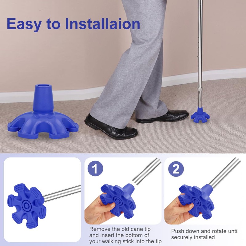 supregear Cane Tip - Self Standing 6 Prong Support Rubber