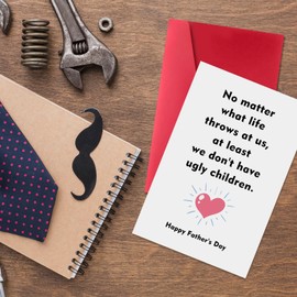 MOROLURU Funny Fathers Day Card Gifts for Husband from Wife, Sweet Fathers Day Card for My Love, Happy Father's Day Cards Gifts to My Baby's Dad