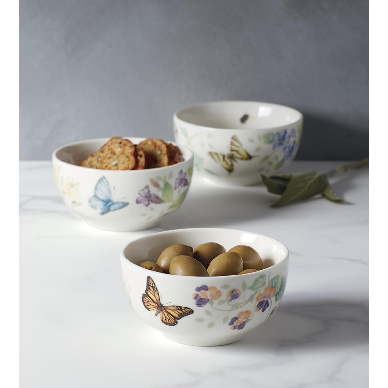 Lenox Butterfly Meadow Kitchen 3-Piece Mini Bowl Set, 1.70 LB,