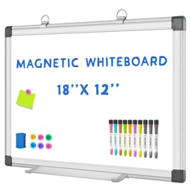 Grtard White Board Dry Erase, 18" x 12" Magnetic Dry Erase Boards, Hanging Magnetic Whiteboard with Marker and Strong Magnets, Dry Erase Board for Wall, White Boards Dry Erase for School, Office, Home