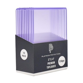 Platinum Protectors 130pt Toploaders Trading Card Protectors (10-Count) - Clear Hard Plastic Top Loader Sleeves for Jersey Patch, Relics, RPA, Autos, etc