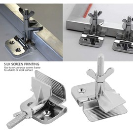 INTBUYING Screen Frame Butterfly Hinge Clamps Screen Printing Clamp Galvanized Alloy 2PCs with Screw DIY Tool