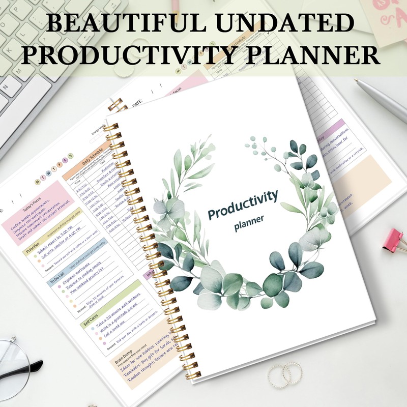 ADHD Daily Planner with Hard Cover & Colorful Sheets Inside,Productivity