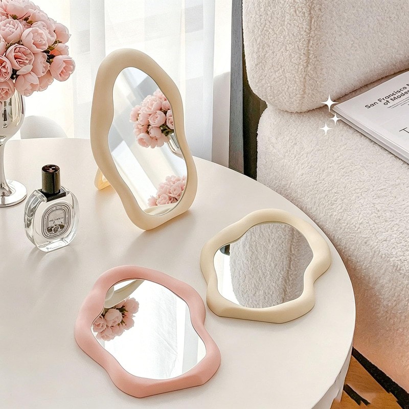 Cloud Desk Mirror, 9.8x6.9 in Cute Small Table Makeup Mirrors