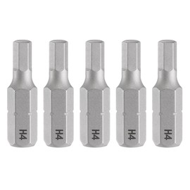 HARFINGTON 5pcs H4.0 Hex Screwdriver Bit 1/4" Hex Shank 25mm/1" Length Magnetic Hexagon Head S2 Steel Screw Driver Bit