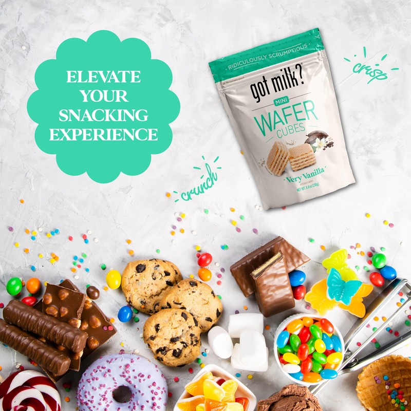 got milk? Very Vanilla Wafer Cubes, Delicious Wafer Squares for