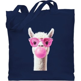 Shirtracer Baumwolltasche - Lama - Taschen - Cooles Alpaka Geschenk Alpakas I - Unisize - Navy Blau